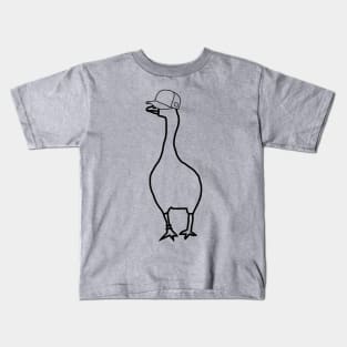 White Goose Wearing Stolen Hat Outline Kids T-Shirt